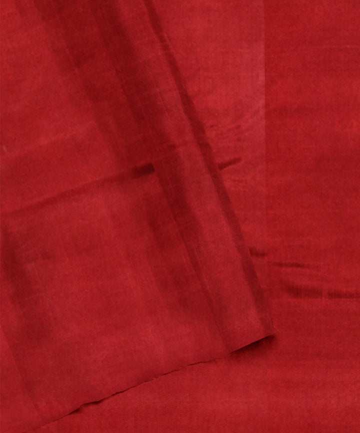 Teal green red handwoven patola silk saree