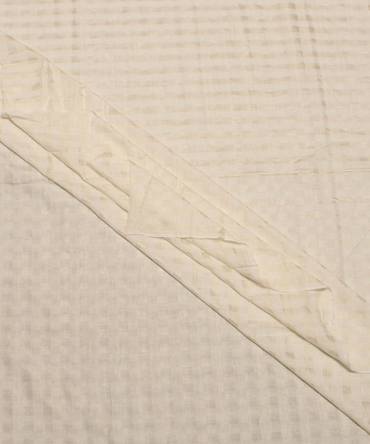 Cream handwoven checks cotton fabric