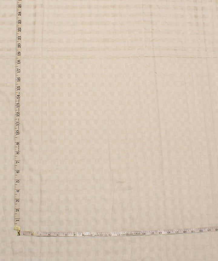 Cream handwoven checks cotton fabric