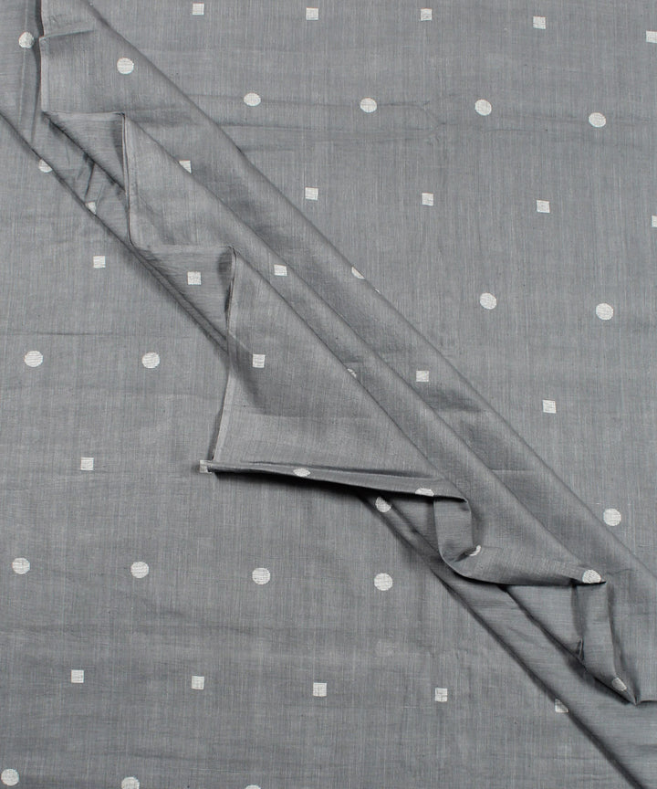 0.6m Light grey handwoven cotton jamdani fabric