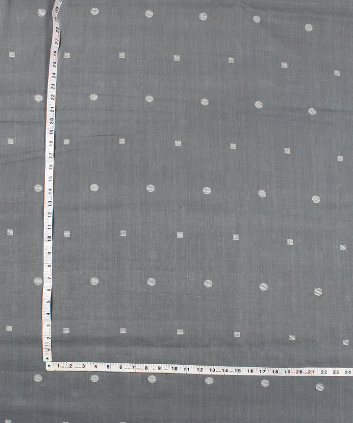 0.6m Light grey handwoven cotton jamdani fabric