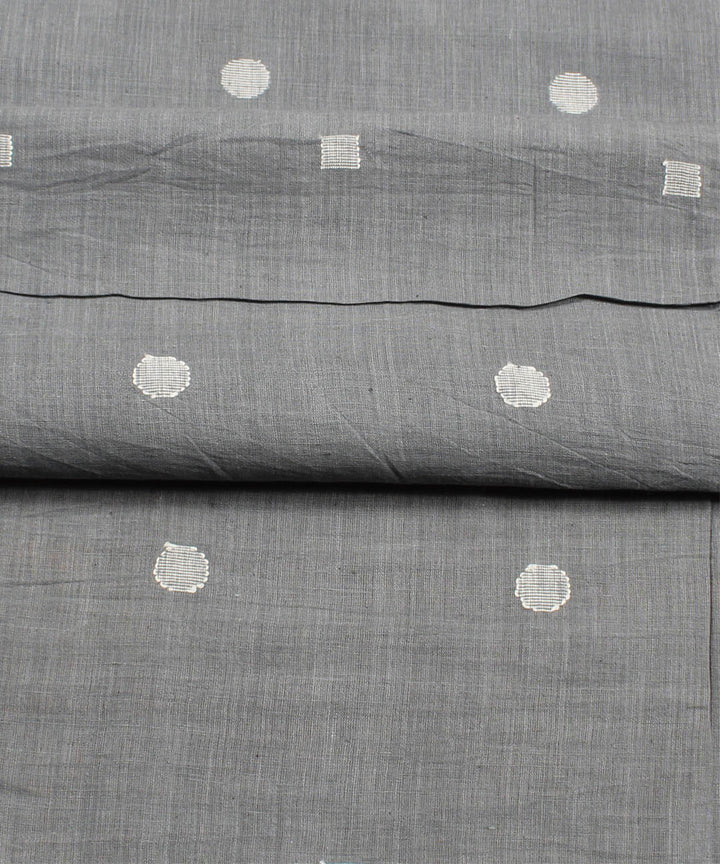 0.6m Light grey handwoven cotton jamdani fabric