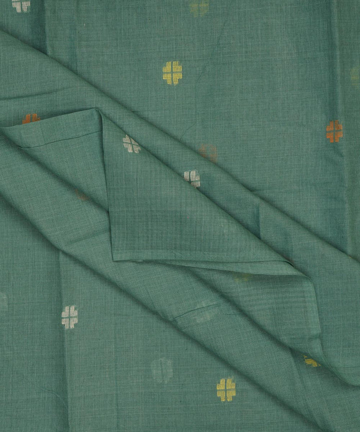 0.6m Teal handwoven bengal jamdani fabric