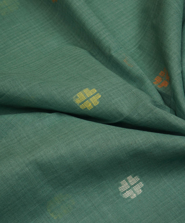 0.6m Teal handwoven bengal jamdani fabric