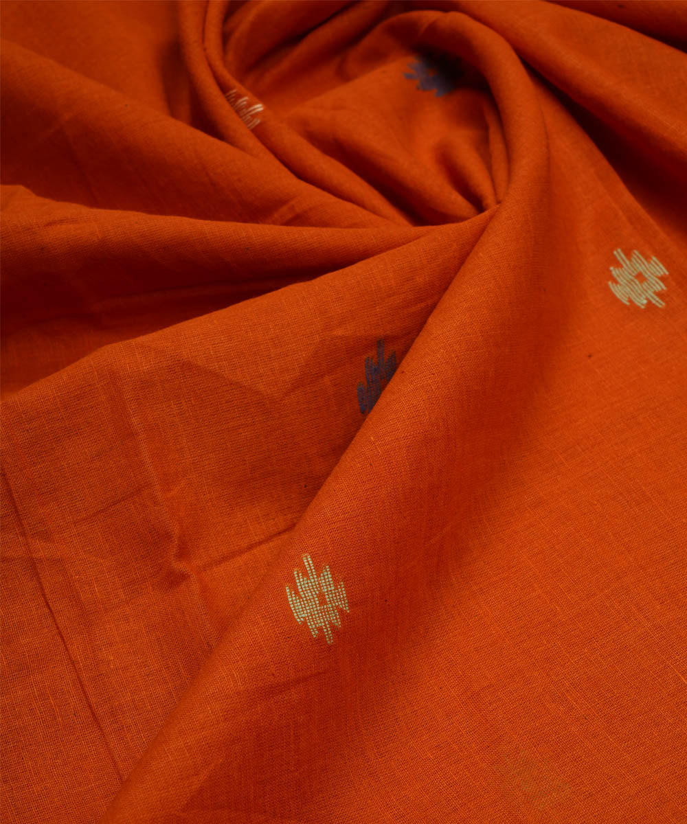 0.5m Orange handwoven bengal jamdani fabric