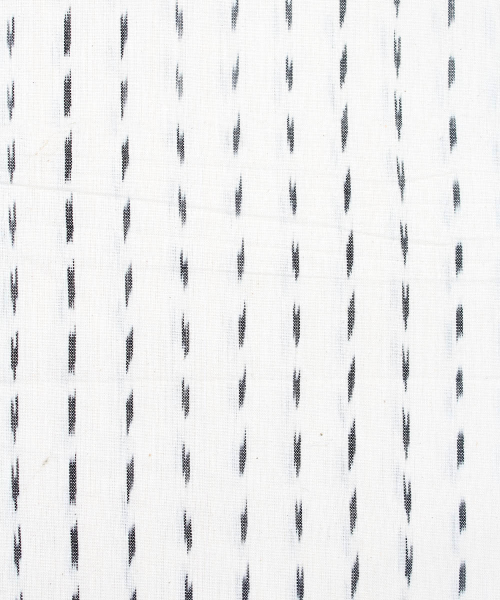 2.5m Handwoven White Pochampally Ikat kurta material