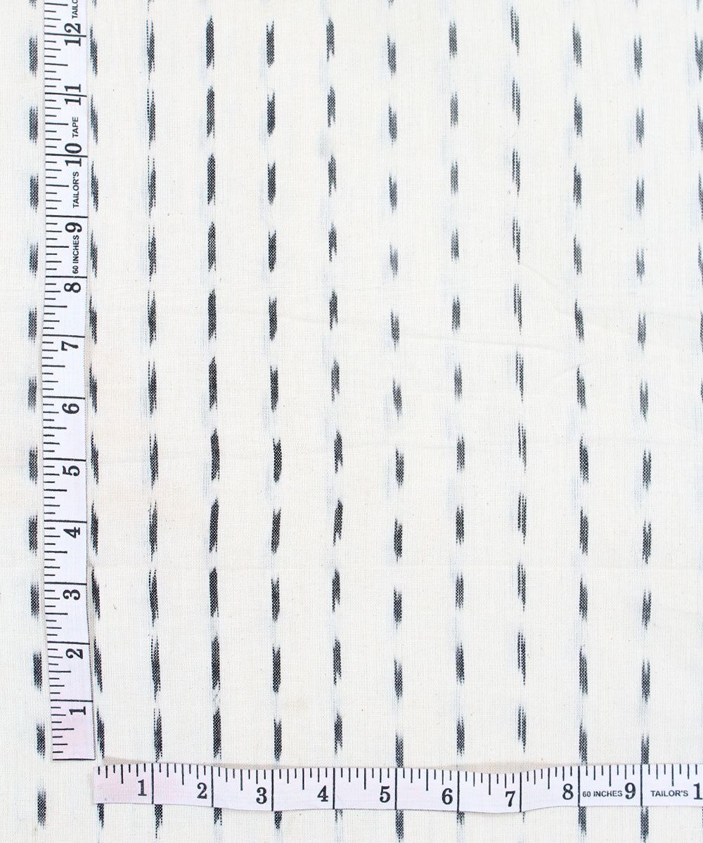 2.5m Handwoven White Pochampally Ikat kurta material