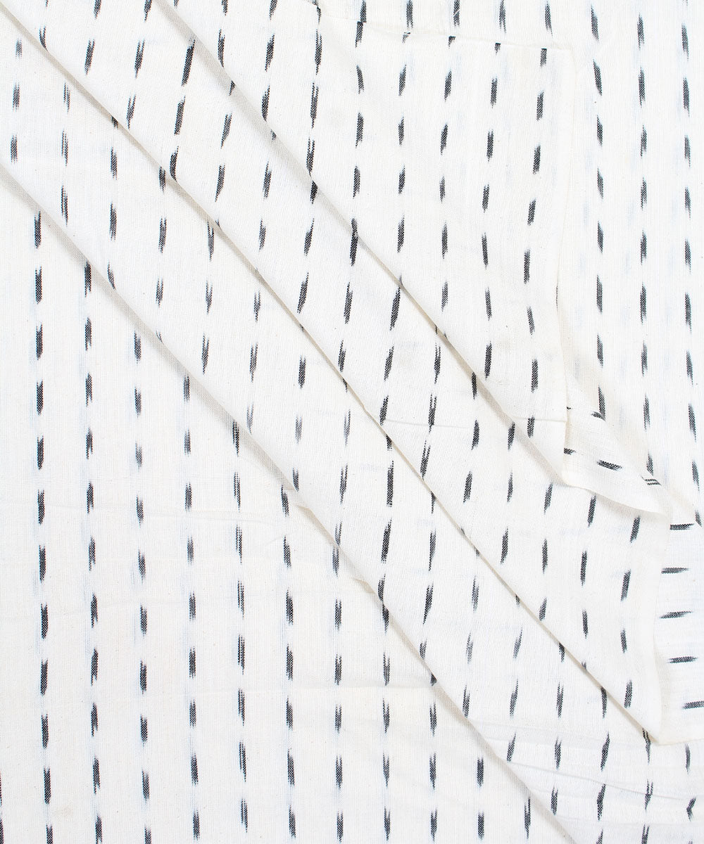 2.5m Handwoven White Pochampally Ikat kurta material