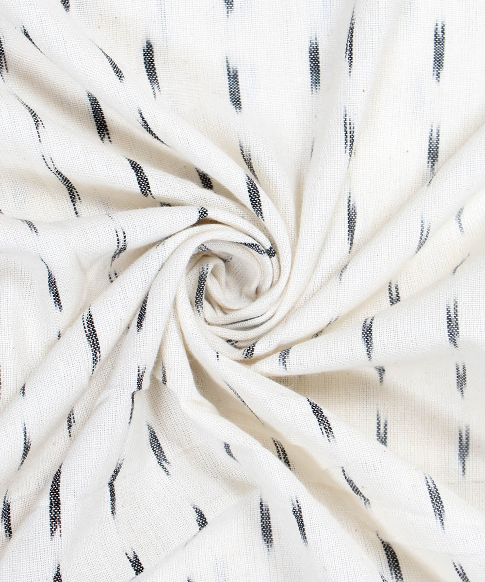 2.5m Handwoven White Pochampally Ikat kurta material