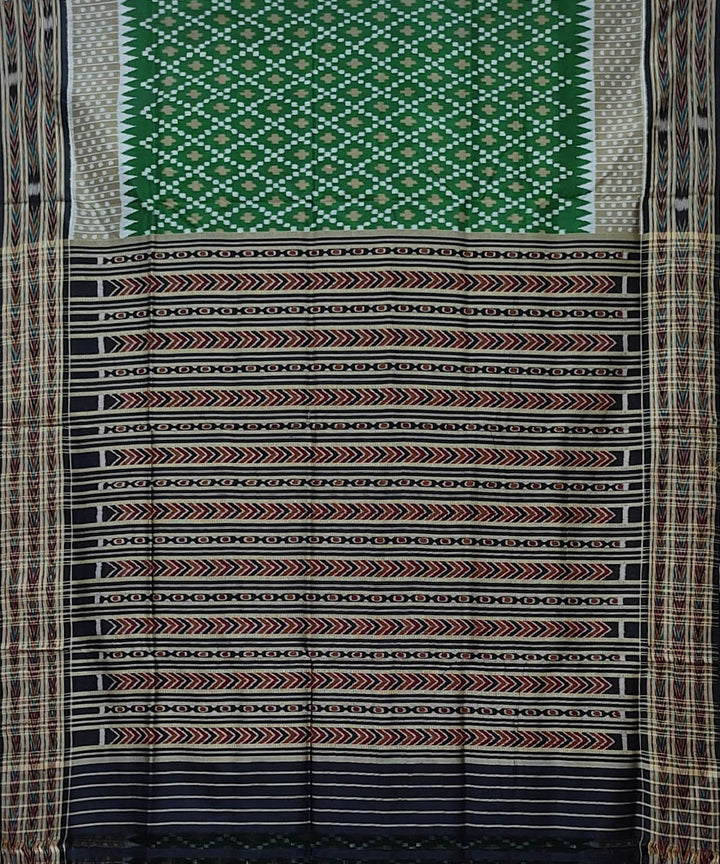 Light green black handloom khandua silk saree