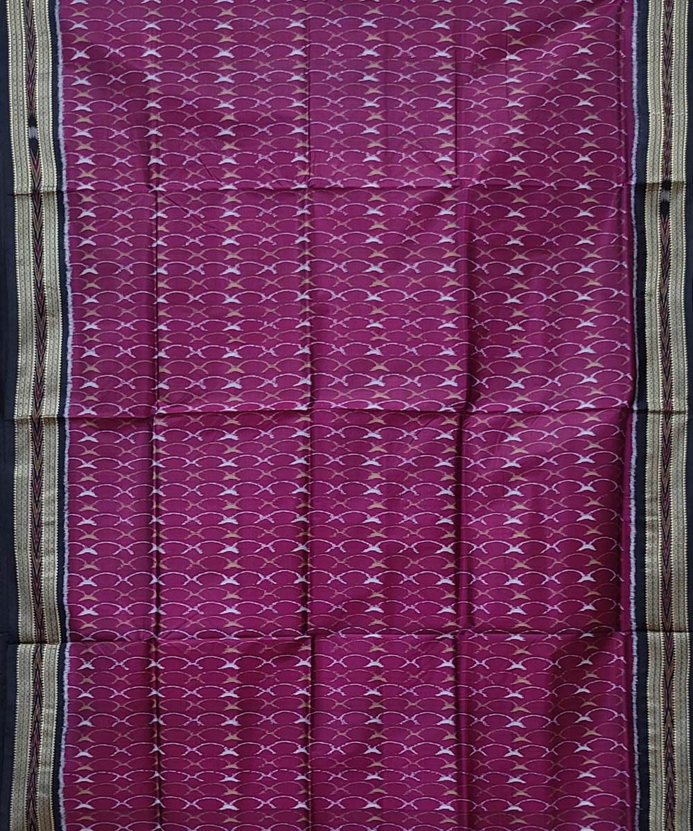Purple black hand woven khandua silk saree