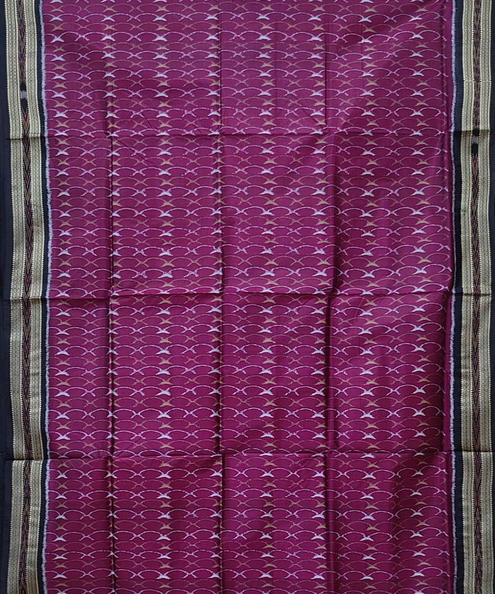 Purple black hand woven khandua silk saree