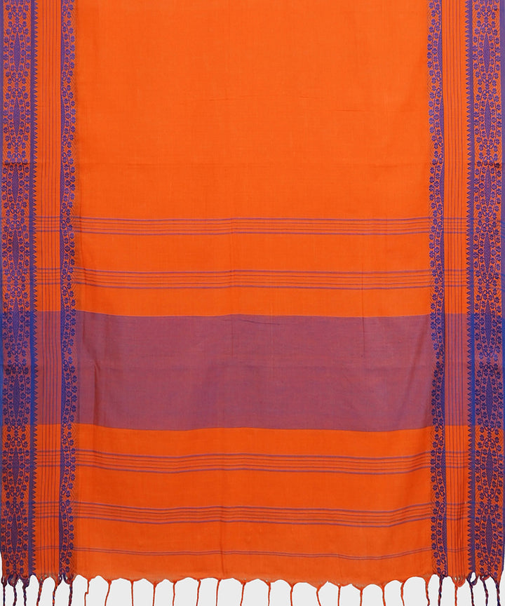 Tantuja orange purple handwoven tangail cotton sari