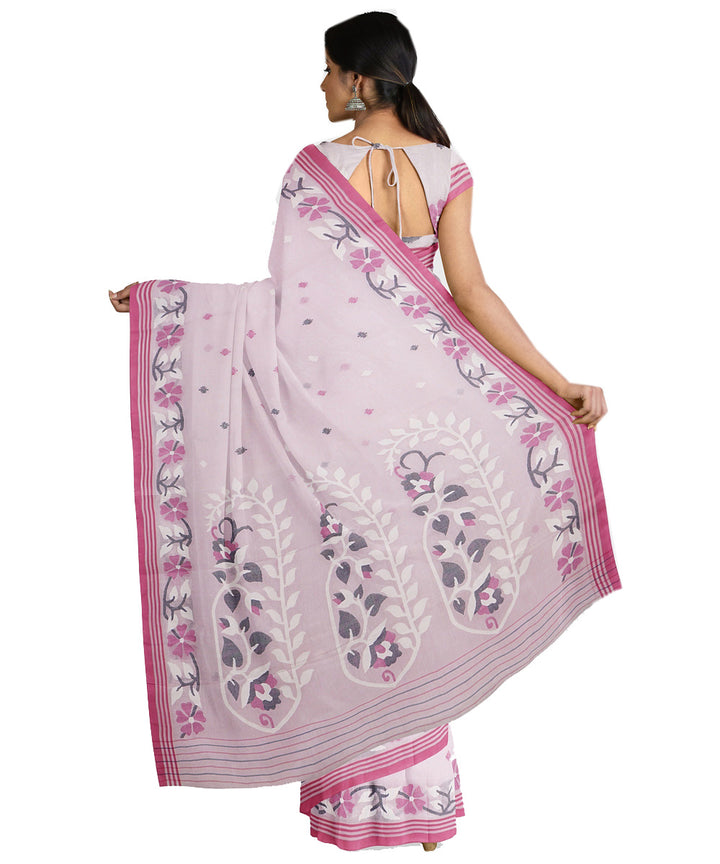 Tantuja pink handwoven tangail cotton sari