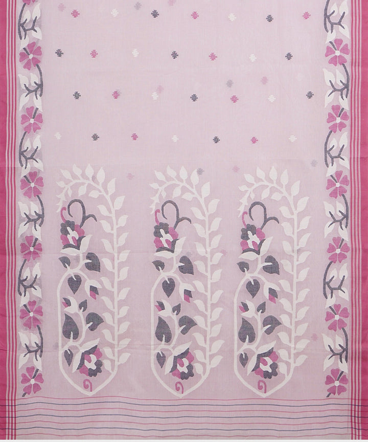 Tantuja pink handwoven tangail cotton sari