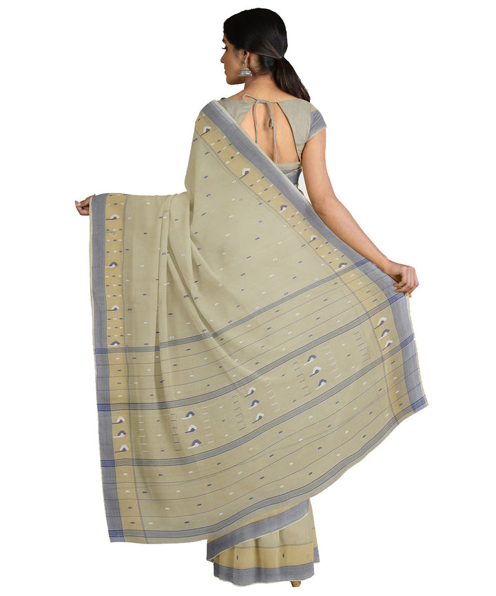 Tantuja light mint green handwoven shantipuri cotton sari