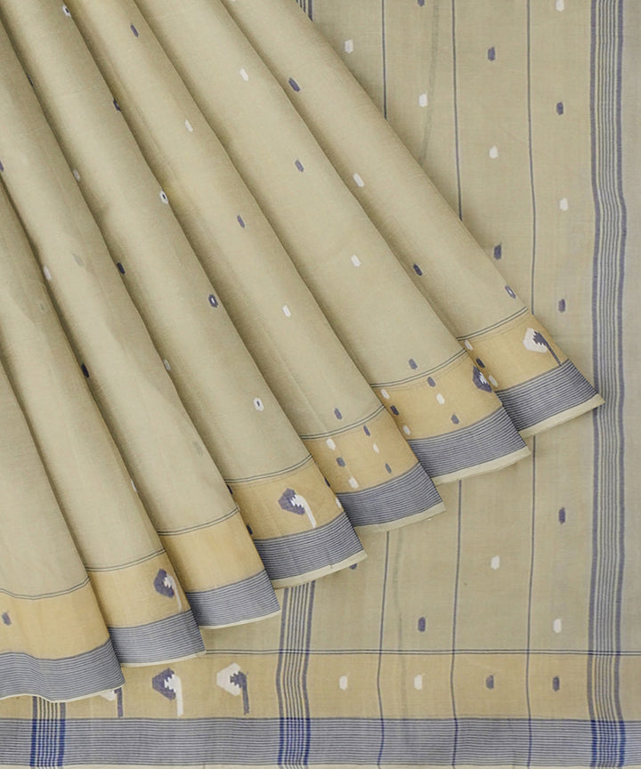 Tantuja light mint green handwoven shantipuri cotton sari