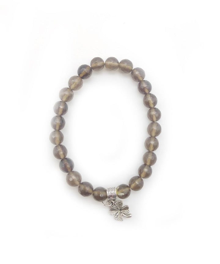 Brown hand crafted quartz peace gemstone bracelet set of 4