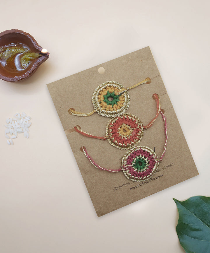Handmade crochet rakhi set of 3