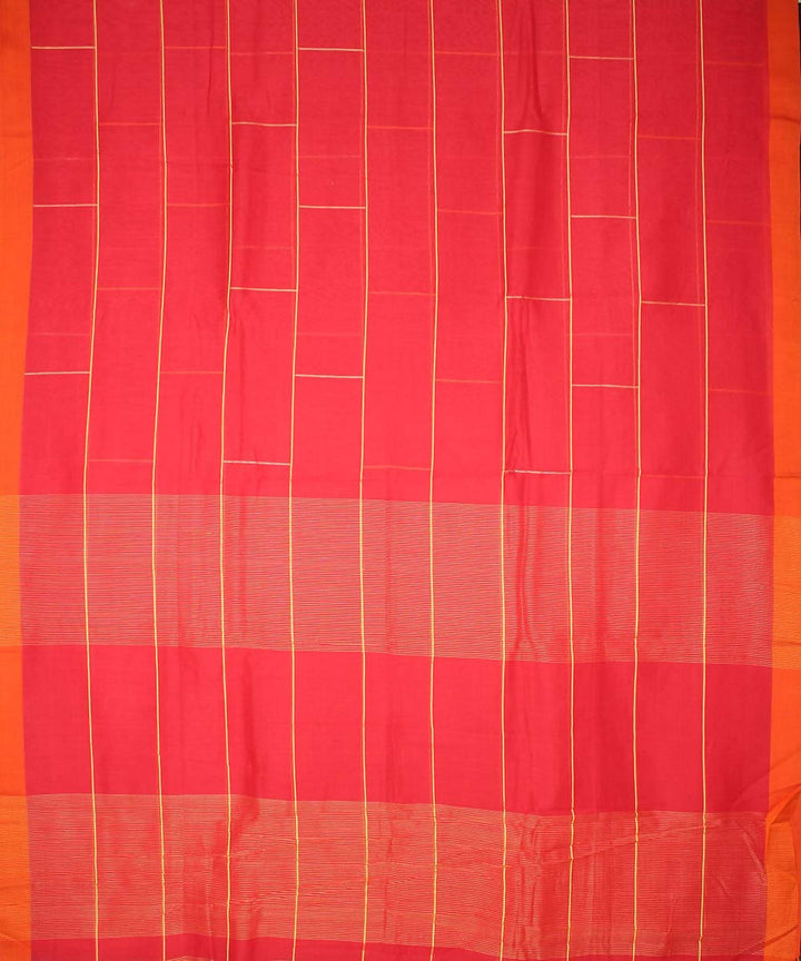 Handwoven red bengal cotton saree