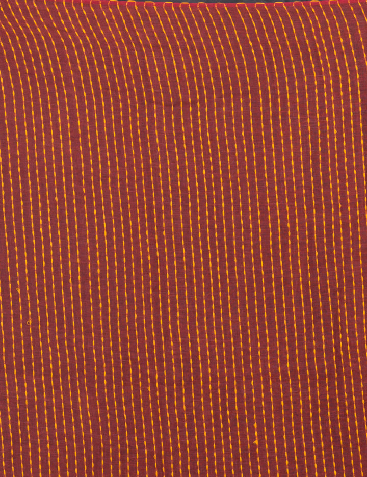 Brown handwoven linen sari