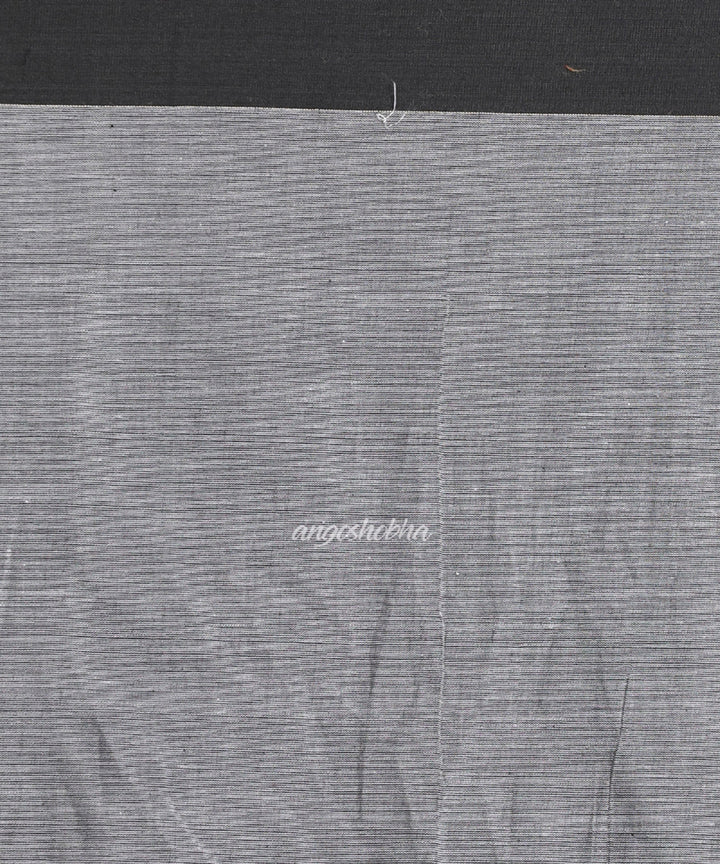 White Black Handwoven Cotton bengal Saree