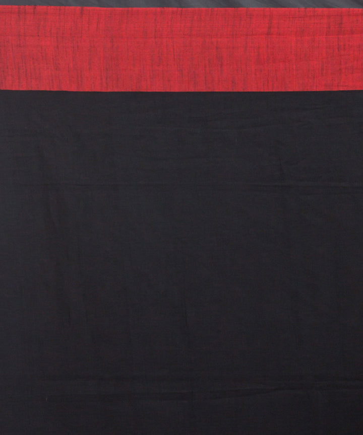 Black red handloom cotton bengal saree