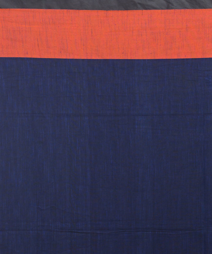 Navy Blue Handwoven Cotton bengal saree