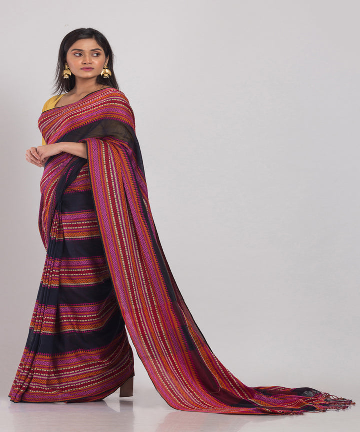 Multicolor Handwoven Cotton bengal saree