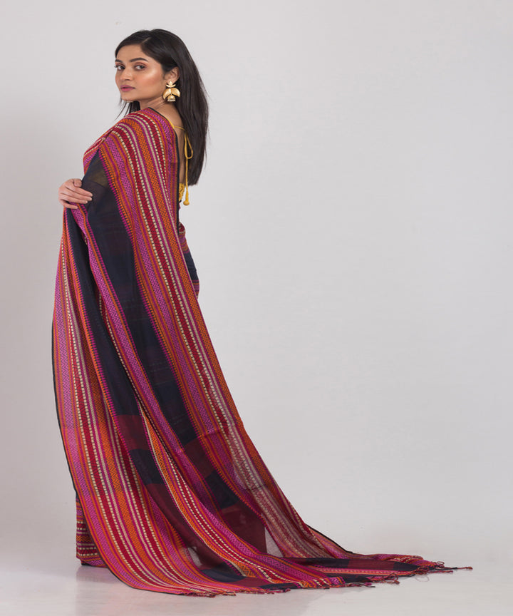 Multicolor Handwoven Cotton bengal saree