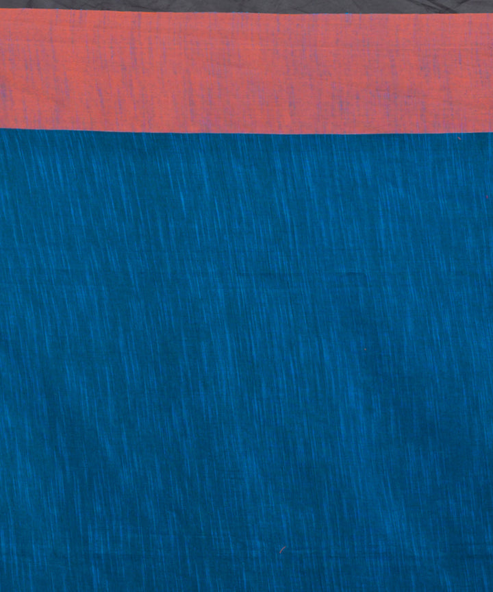 Dark Blue Handwoven Cotton bengal saree