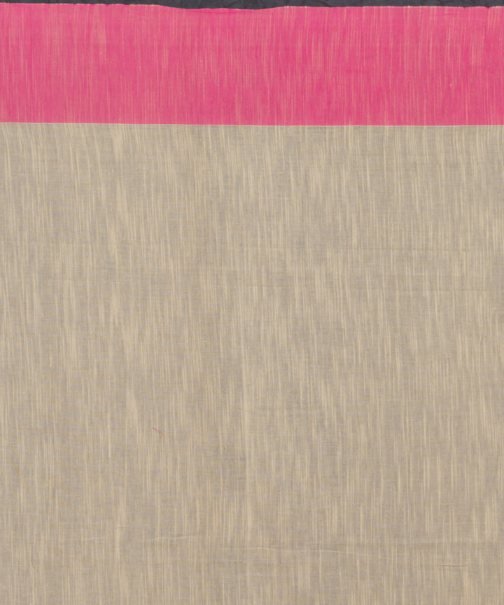 Beige Handwoven Cotton bengal saree
