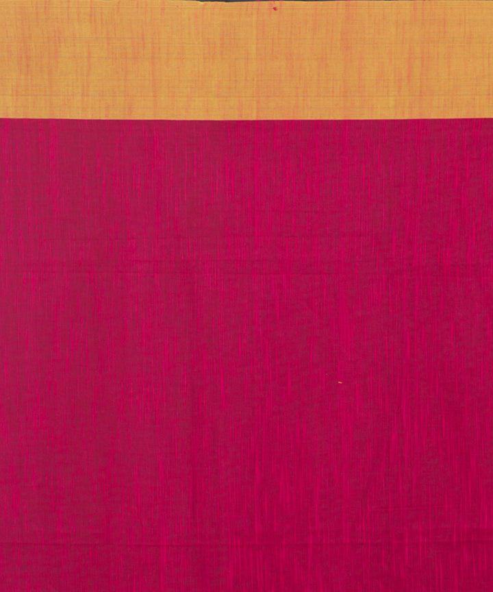 Red pink Handwoven Cotton bengal saree