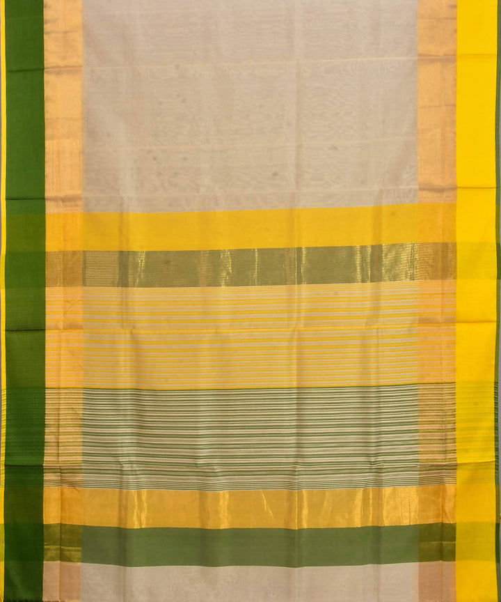 Maheshwari Cream Handloom Sico Saree