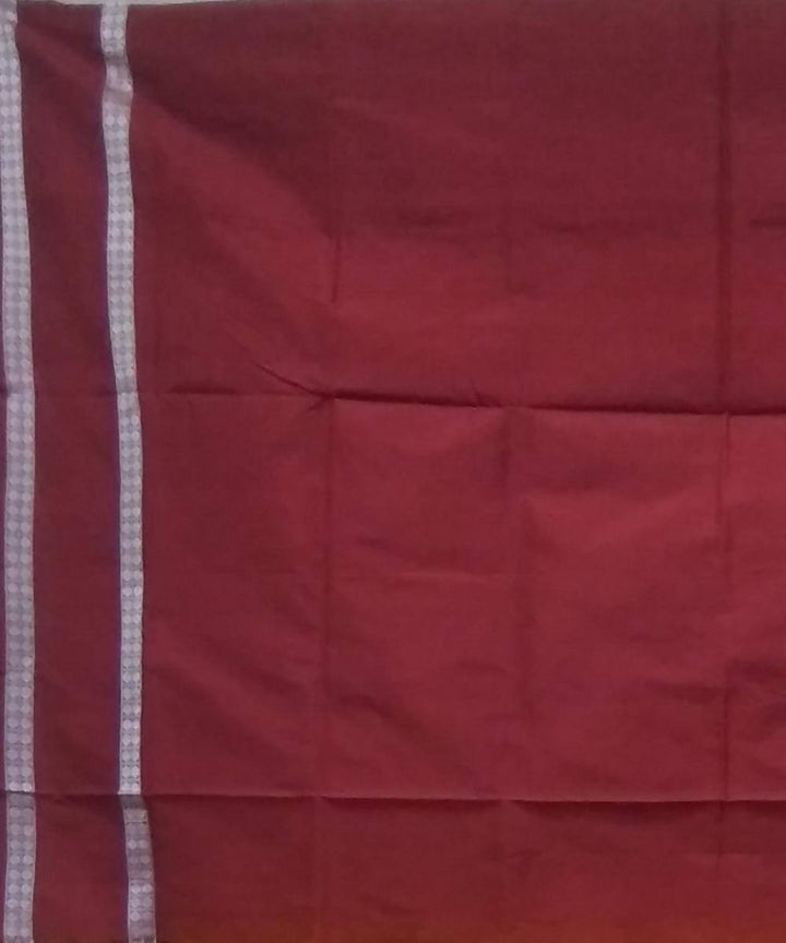 Yellow maroon handwoven silk sambalpuri saree