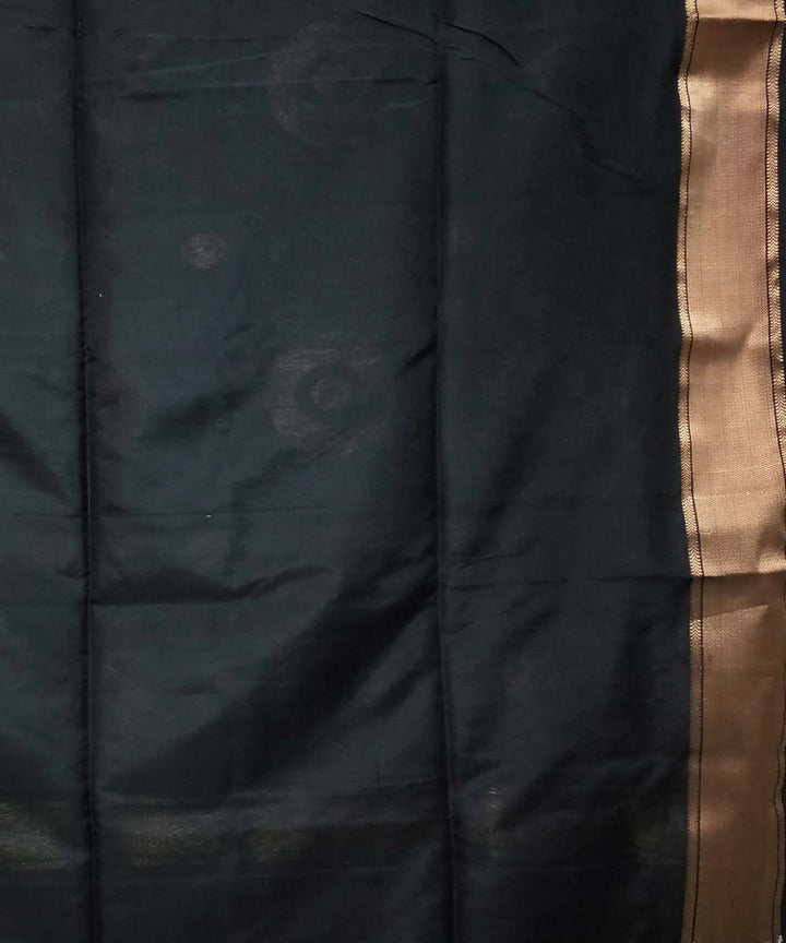 Black handloom cotton silk maheshwari saree