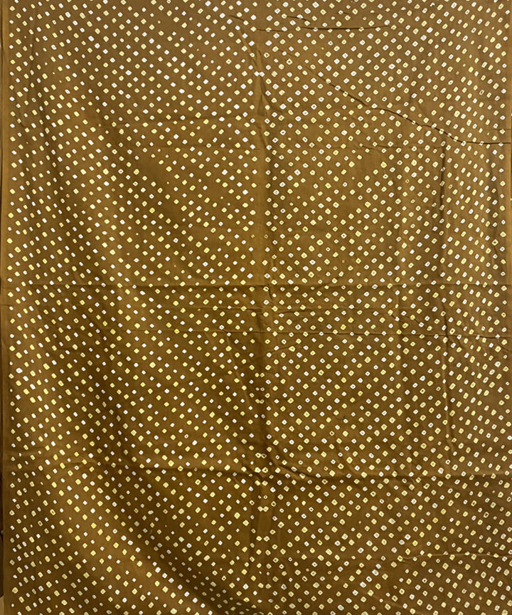 Mustard tie dye bandhani cotton silk saree
