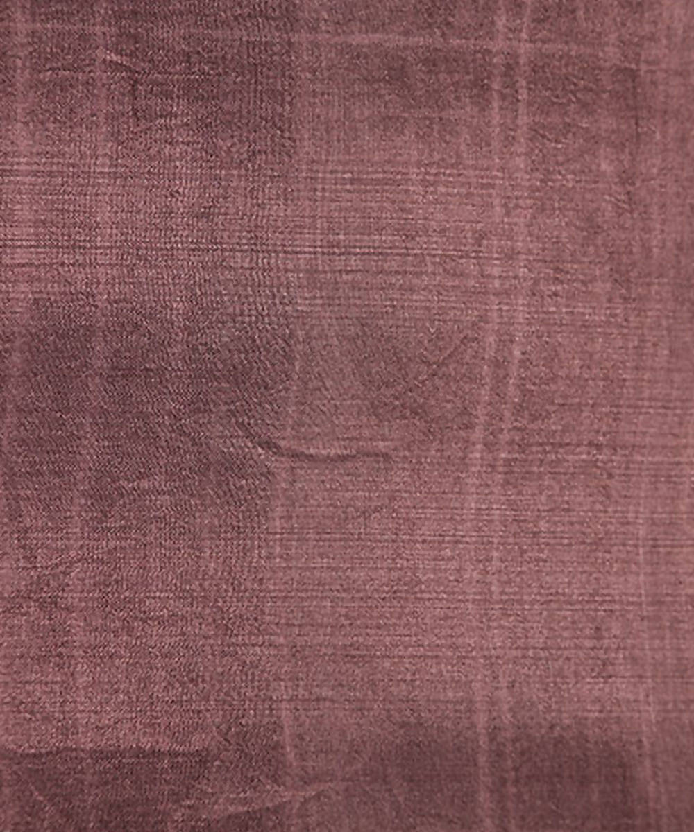 Brown hand embroidery kantha stitch silk saree
