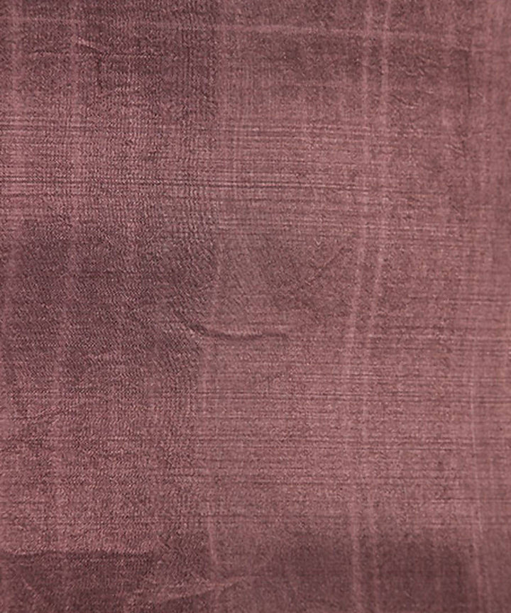 Brown hand embroidery kantha stitch silk saree