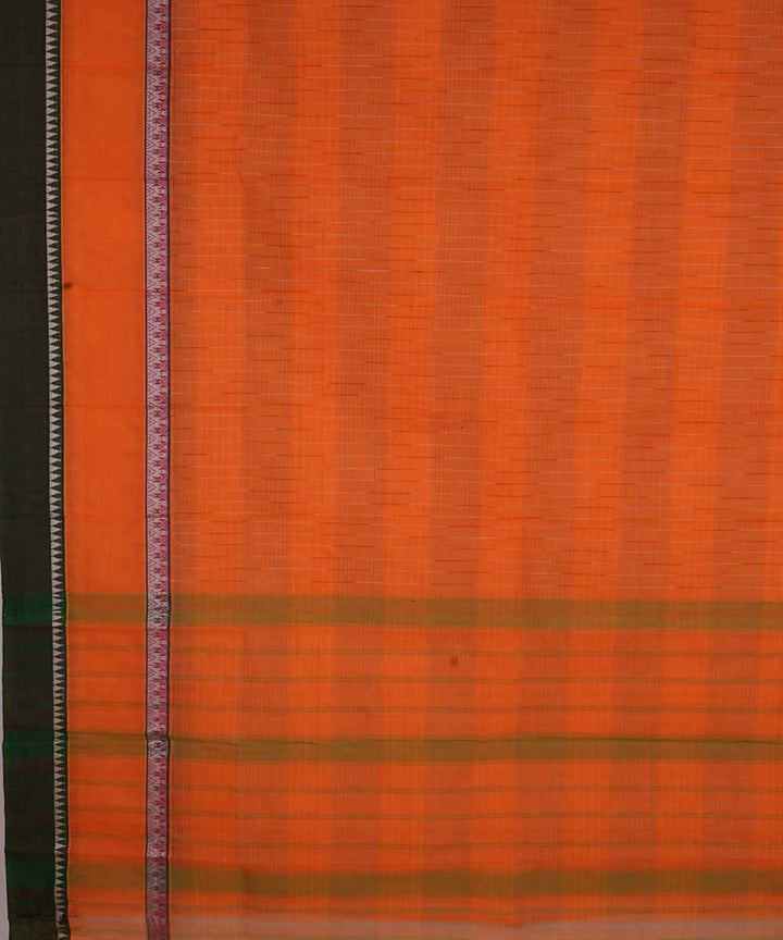 Bright orange handwoven cotton narayanpet saree