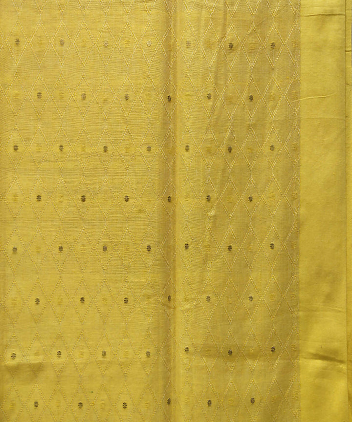 Pink yellow handwoven cotton saree