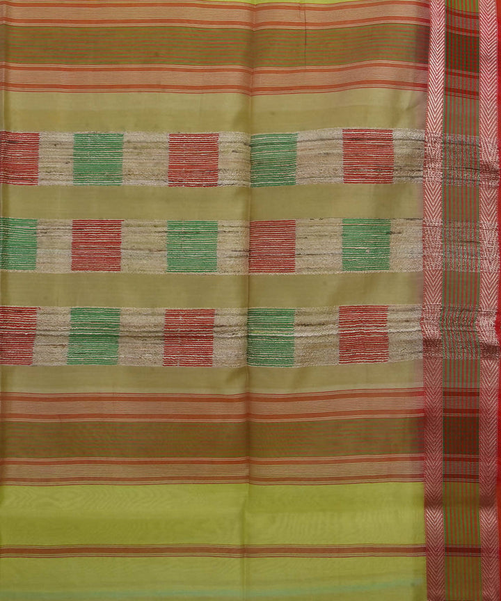 Handloom Lemon Yellow Maheshwari Sico Saree