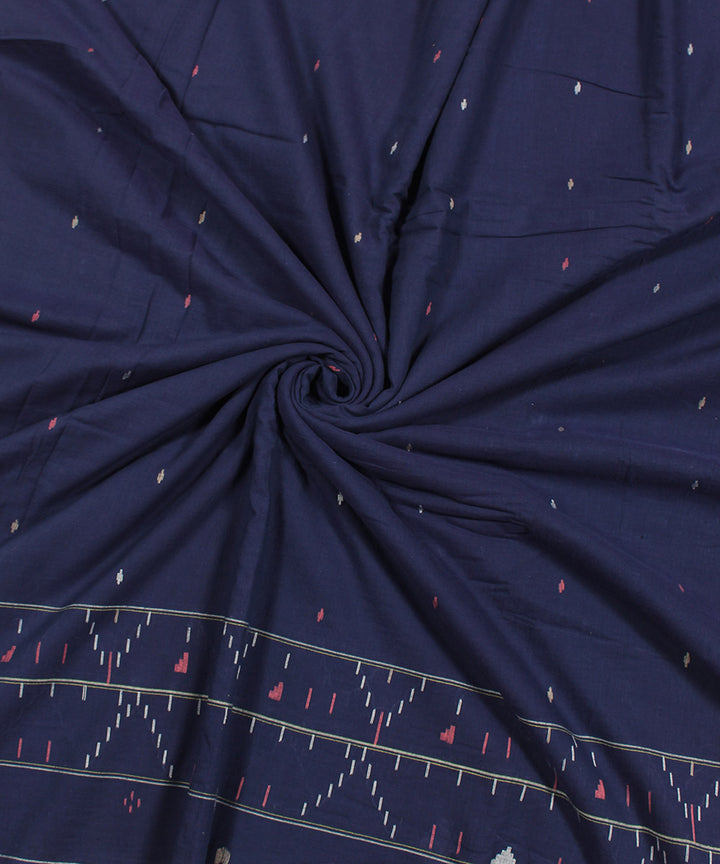 0.7m Blue handloom bengal cotton jamdani fabric