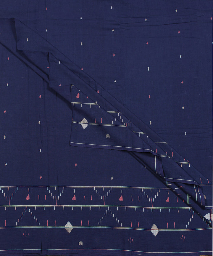 0.7m Blue handloom bengal cotton jamdani fabric