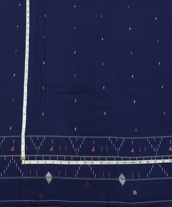 0.7m Blue handloom bengal cotton jamdani fabric