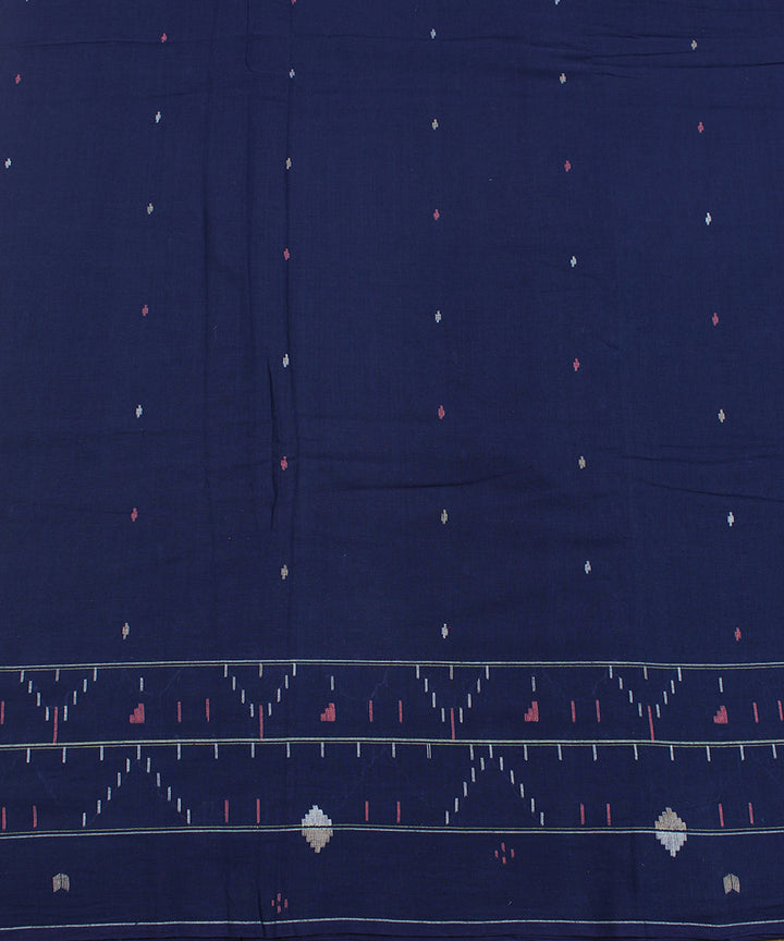 0.7m Blue handloom bengal cotton jamdani fabric