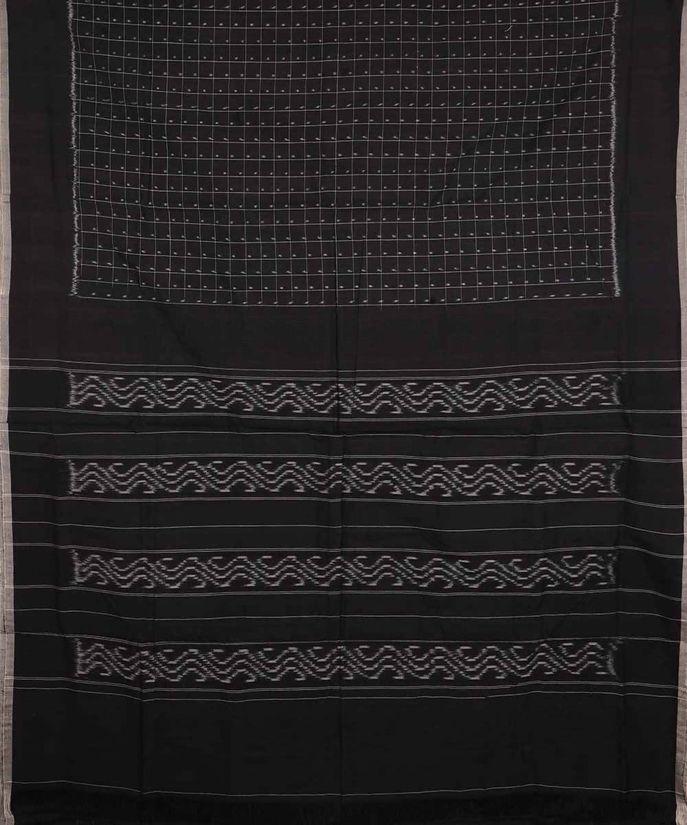 Black handloom cotton ikat pochampally saree
