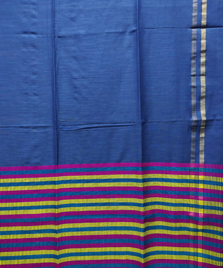 Navy blue handloom handspun cotton saree