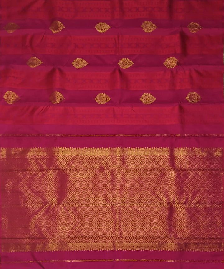 Pink purple handloom partly kanchi silk saree