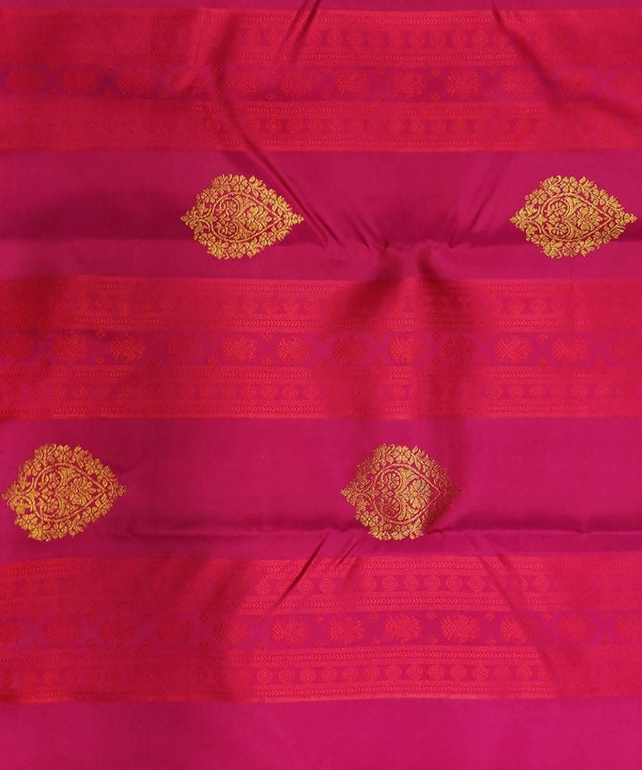 Pink purple handloom partly kanchi silk saree